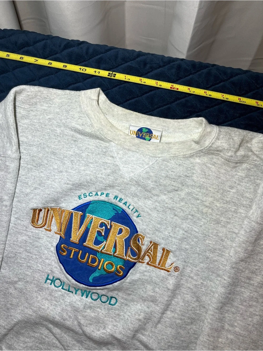 Classic Vintage Universal Studios Gray Crewneck Sweatshirt with Color Logo
